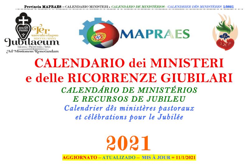 CALENDARIO DEGLI EVENTI GIUBILARI E DEI MINISTERI