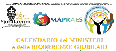Calendario degli eventi giubilari e dei ministeri 2021/3